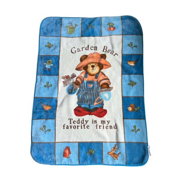 Koyo Bedding Koyo Blanket Garden Bear Super Thick Plush Nursery Bedding Tummy Time Throw